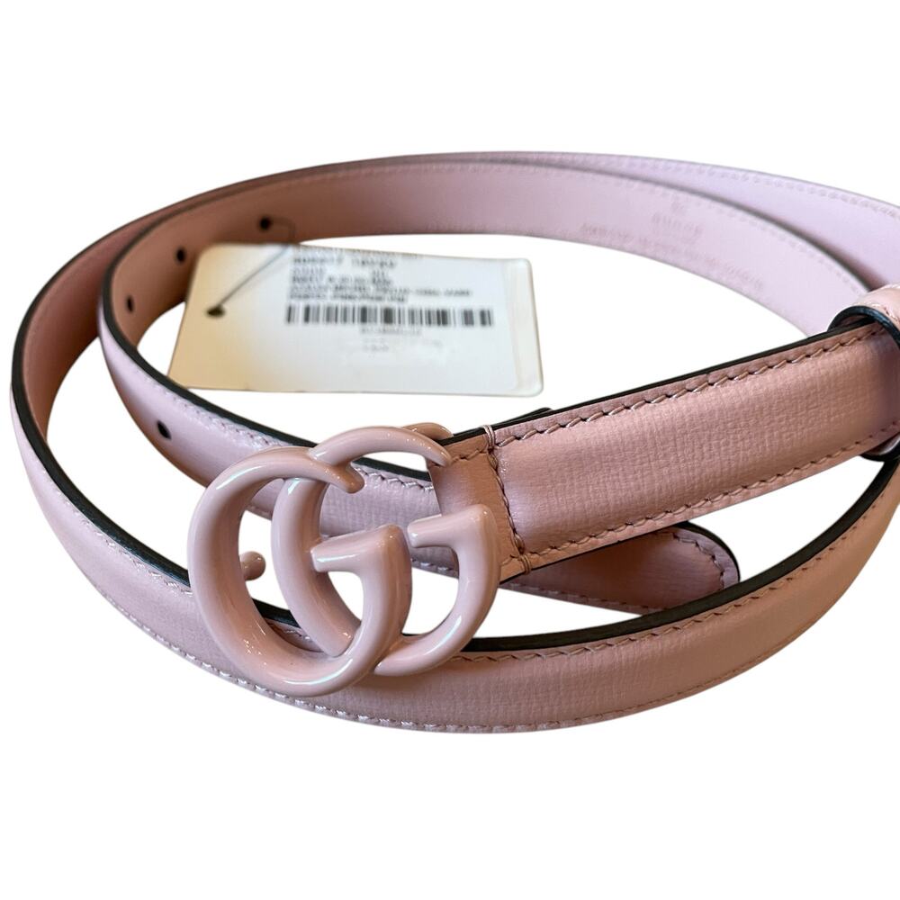 NEW GUCCI BELT Pink Marmont GG Leather Thin 409417 Sz 100 Cm 39 In - Picture 9 of 16